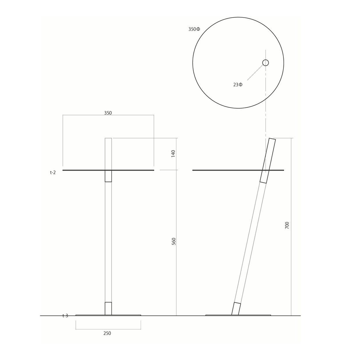 DUENDE デュエンデ TUBE & ROD チューブ＆ロッド サイドテーブル DU0270 無塗装 カラー：2色 デザイン：松尾 直哉