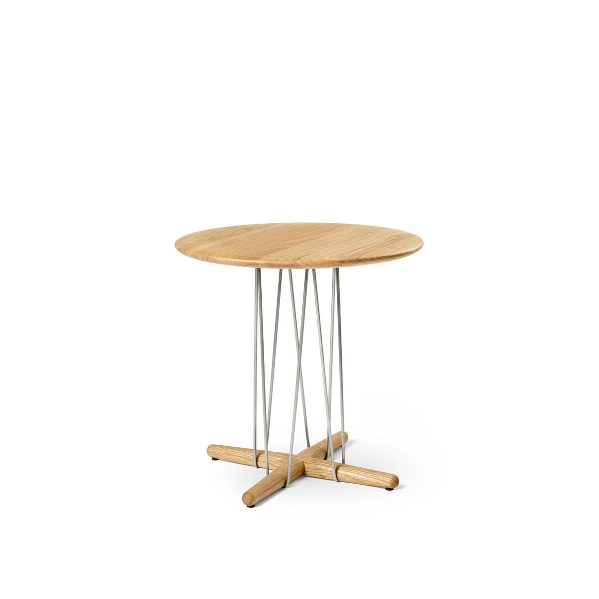 Carl Hansen & Son カール・ハンセン＆サン E021 Embrace Lounge Table エンブレイス ラウンジテーブル コーヒーテーブル サイズ：Φ48×H48cm オーク オイル仕上げ 支柱：ステンレス デザイン：Eoos イーオス