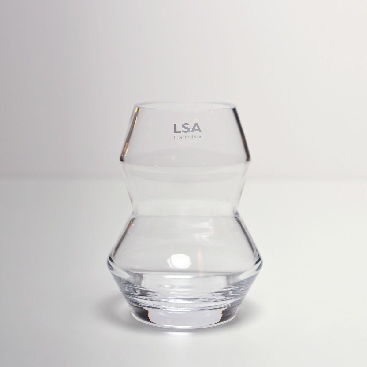 LSA International Sculpt スカルプト Vase フラワーベース サイズ：H16cm ハンドメイド クリア ガラス キャンドルホルダー 花器