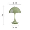 Louis Poulsen ルイスポールセン Panthella 160 Portable パンテラ 160 ポータブル （V3） テーブルランプ カラー：オペーク・モスグリーン デザイン：ヴェルナー・パントン