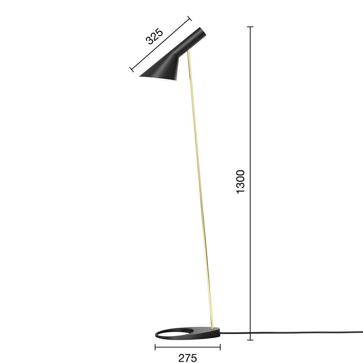 Louis Poulsen ルイスポールセン AJ Floor AJ フロア カラー：ブラック 真鍮ポリッシュ （無塗装） デザイン：アルネ・ヤコブセン