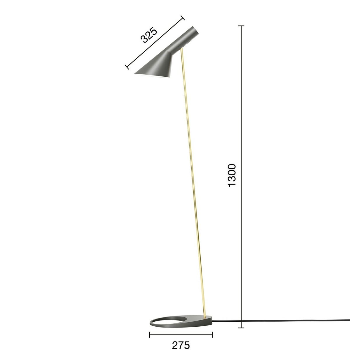 Louis Poulsen ルイスポールセン AJ Floor AJ フロア カラー：ウォーム・グレー 真鍮ポリッシュ （無塗装） デザイン：アルネ・ヤコブセン