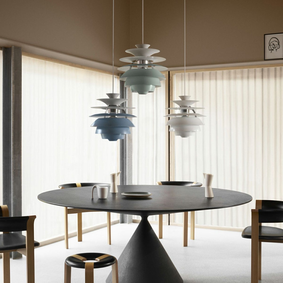 Louis Poulsen ルイスポールセン PH Snowball PH スノーボール ペンダントライト Φ400mm カラー：ダスティー・ブルー シルバー・クローム デザイン：ポール・ヘニングセン