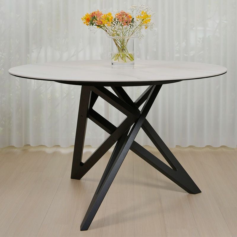 ligne roset リーン・ロゼ ROSETEnnea ロゼエンネア ダイニングテーブル サイズ：Φ120cm カラー：マーブルセラミック ホワイト ベース：2色 デザイン：ヴァンサン・トルジュマン