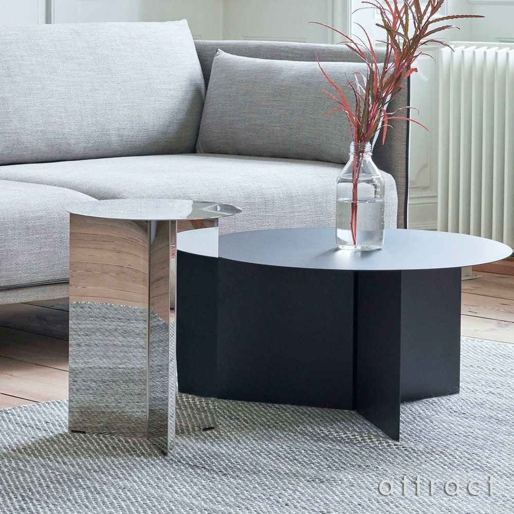 HAY ヘイ Slit Table XL スリット テーブル XL Steel Round スチール ラウンド サイドテーブル Φ65×H35.5cm ステンレススチール 塗装仕上げ カラー：2色 デザイン：HAY