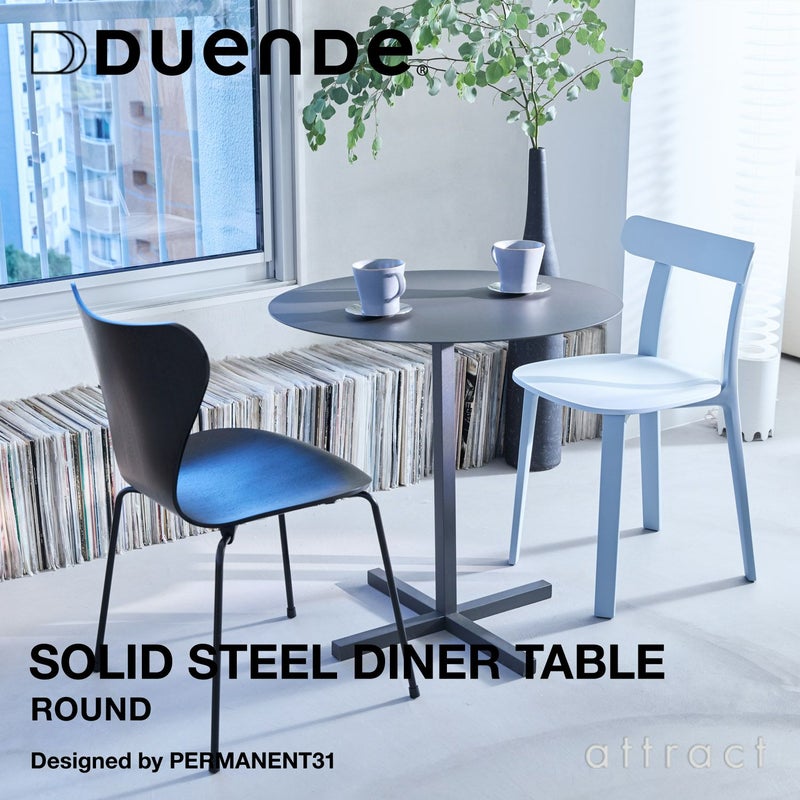DUENDE デュエンデ SOLID STEEL DINER TABLE ROUND ソリッドスチールダイナーテーブル ラウンド DU330 カラー：ダークグレー デザイン：PERMANENT31