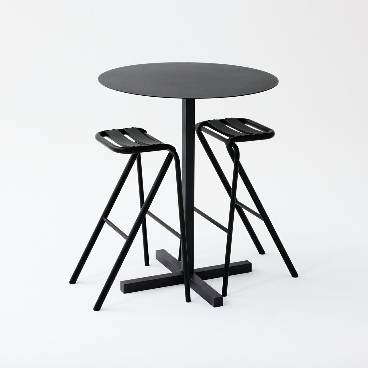 DUENDE デュエンデ SOLID STEEL HIGH DINER TABLE ROUND ソリッドスチールハイダイナーテーブル ラウンド DU0332 カラー：ダークグレー デザイン：PERMANENT31