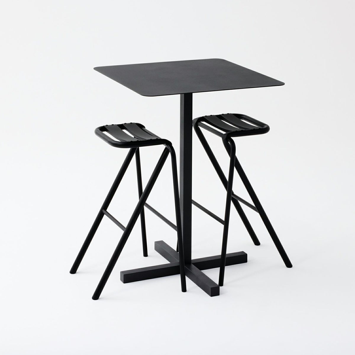 DUENDE デュエンデ SOLID STEEL HIGH DINER TABLE SQUARE ソリッドスチールハイダイナーテーブル スクエア DU0333 カラー：ダークグレー デザイン：PERMANENT31
