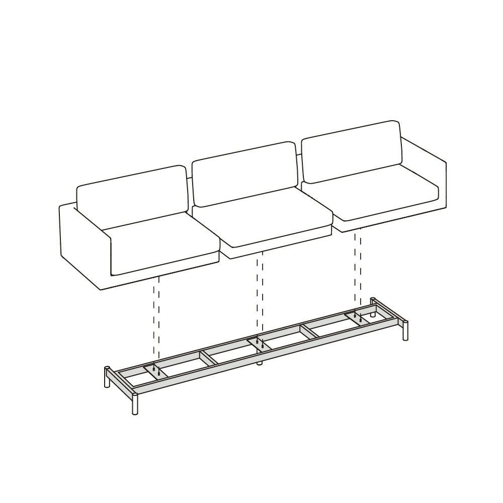 Maruni マルニ木工 MARUNI COLLECTION マルニコレクション HIROSHIMA ヒロシマ ツーシーター ソファ 2P モジュラーシステム ベース：オーク ファブリック（M-02） デザイン：深澤 直人