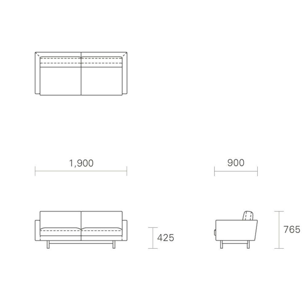 Maruni マルニ木工 MARUNI COLLECTION マルニコレクション HIROSHIMA ヒロシマ ツーシーター ソファ 2P モジュラーシステム ベース：オーク ファブリック（M-02） デザイン：深澤 直人