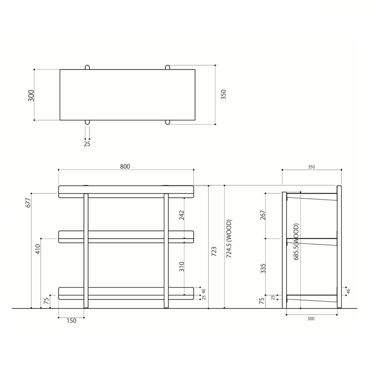 DUENDE デュエンデ MARGE SHELF 3 マージ シェルフ DU0324 カラー：1パターン デザイン：芦沢 啓治