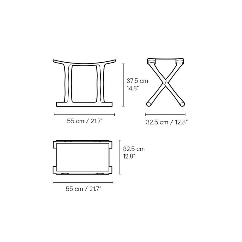 Carl Hansen & Son カール・ハンセン＆サン OW2000 Egyptian Stool エジプシャンスツール オーク（ホワイトオイルフィニッシュ） 張座：サドルレザー デザイン：オーレ・ヴァンシャー
