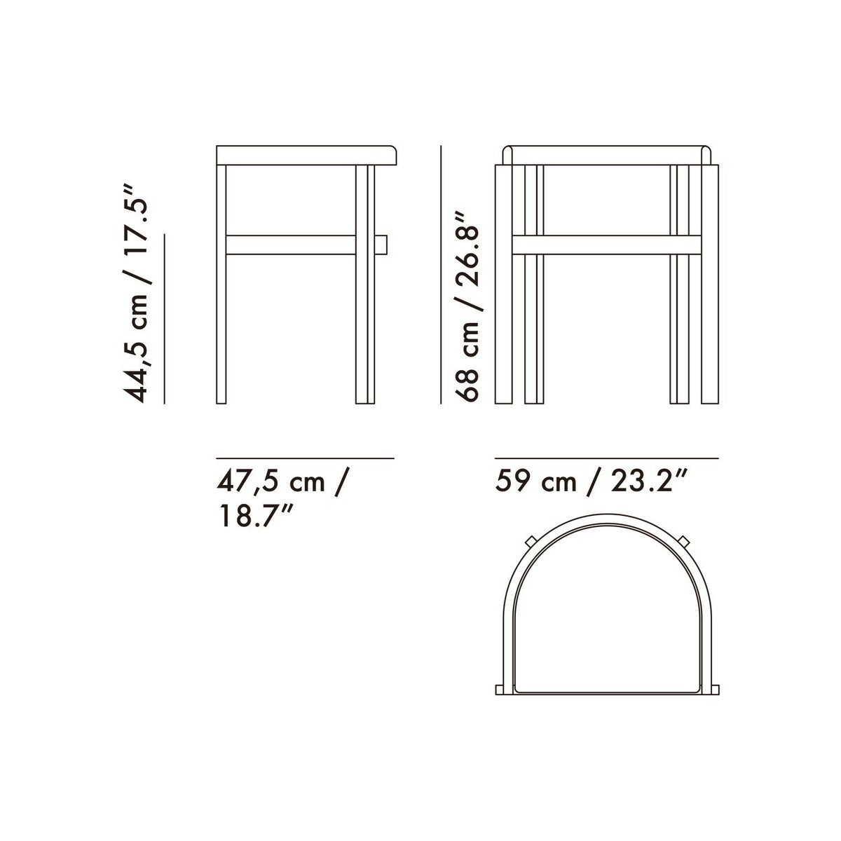 サイズ（アームチェア）