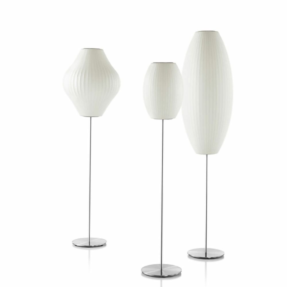 Herman Miller ハーマンミラー BUBBLE LAMPS バブルランプ Cigar Lotus Floor Lamp シガー ロータス フロアランプ Sサイズ ブラッシュ デザイン：ジョージ・ネルソン