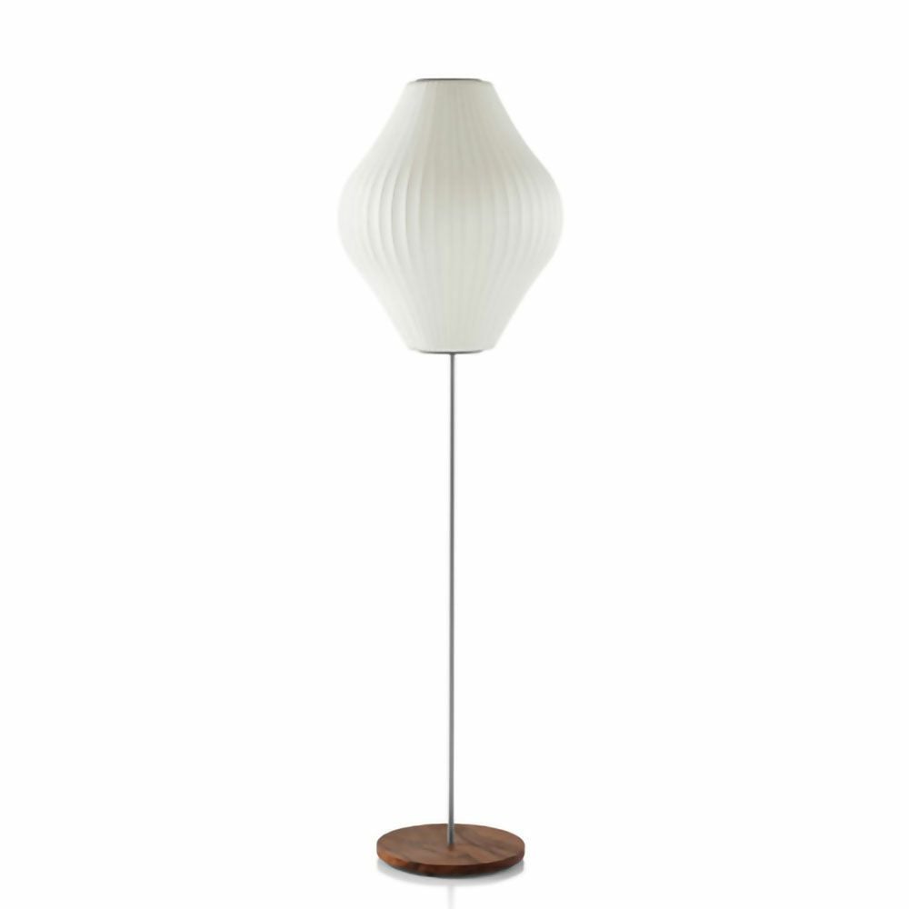 Herman Miller ハーマンミラー BUBBLE LAMPS バブルランプ Pear Lotus Floor Lamp ペアー ロータス フロアランプ Mサイズ ウォールナット デザイン：ジョージ・ネルソン