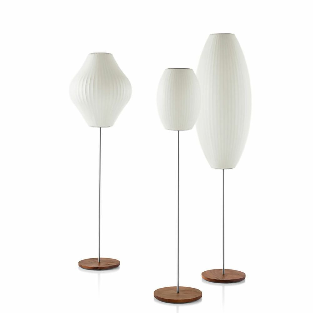 Herman Miller ハーマンミラー BUBBLE LAMPS バブルランプ Pear Lotus Floor Lamp ペアー ロータス フロアランプ Mサイズ ウォールナット デザイン：ジョージ・ネルソン