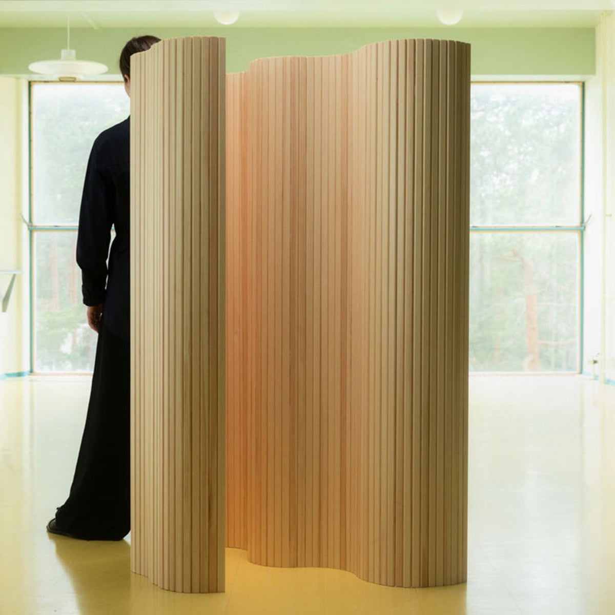 Artek アルテック 100 SCREEN スクリーン パーティション Size C W200cm × H130cm クリアラッカー仕上げ デザイン：アルヴァ・アアルト