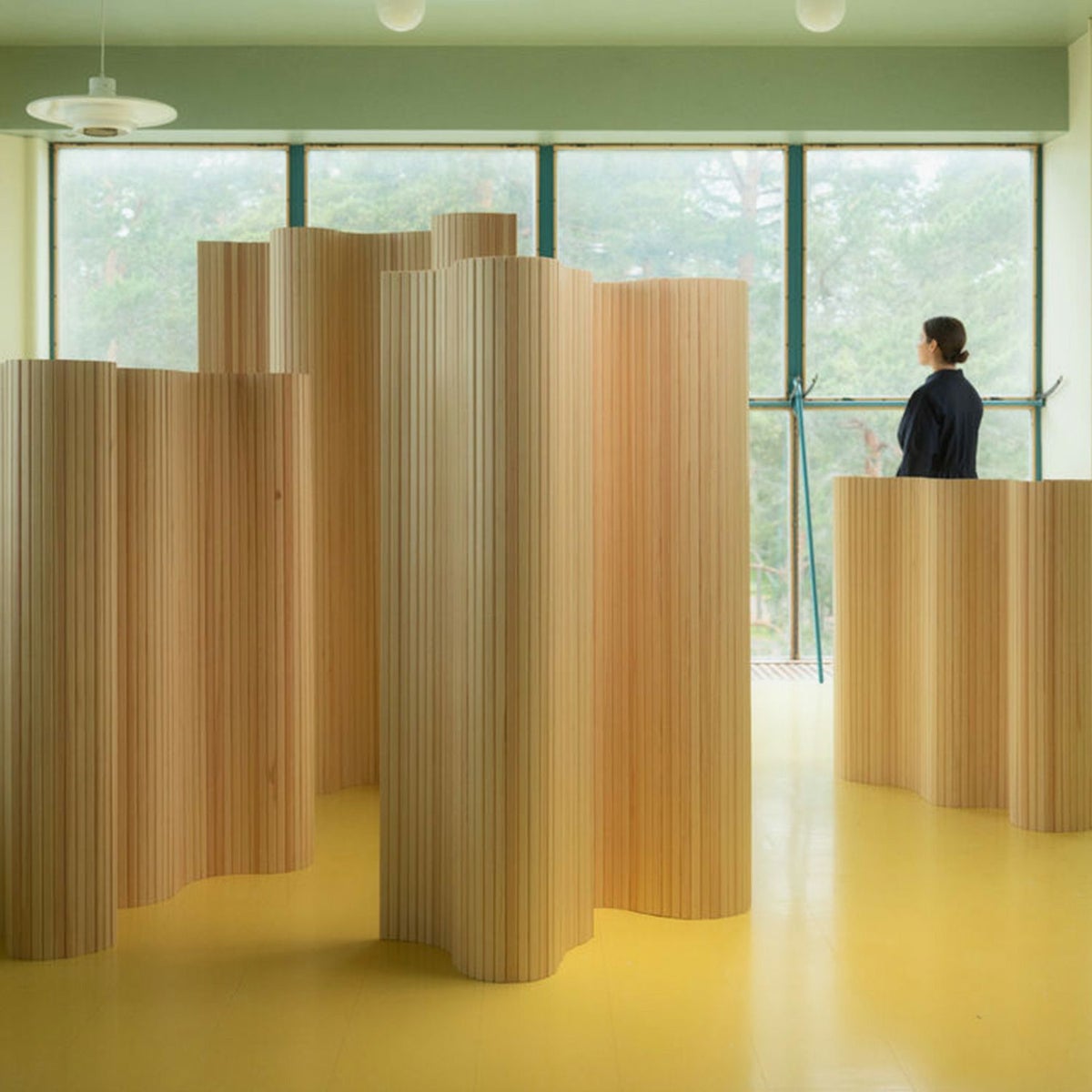 Artek アルテック 100 SCREEN スクリーン パーティション Size D W200cm × H100cm クリアラッカー仕上げ デザイン：アルヴァ・アアルト