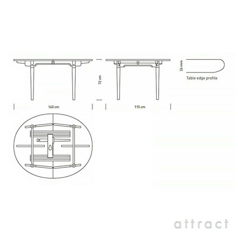 Carl Hansen & Son カール・ハンセン＆サン CH337 伸長式 ダイニングテーブル W140cm チーク (オイルフィニッシュ) デザイン：ハンス・J・ウェグナー