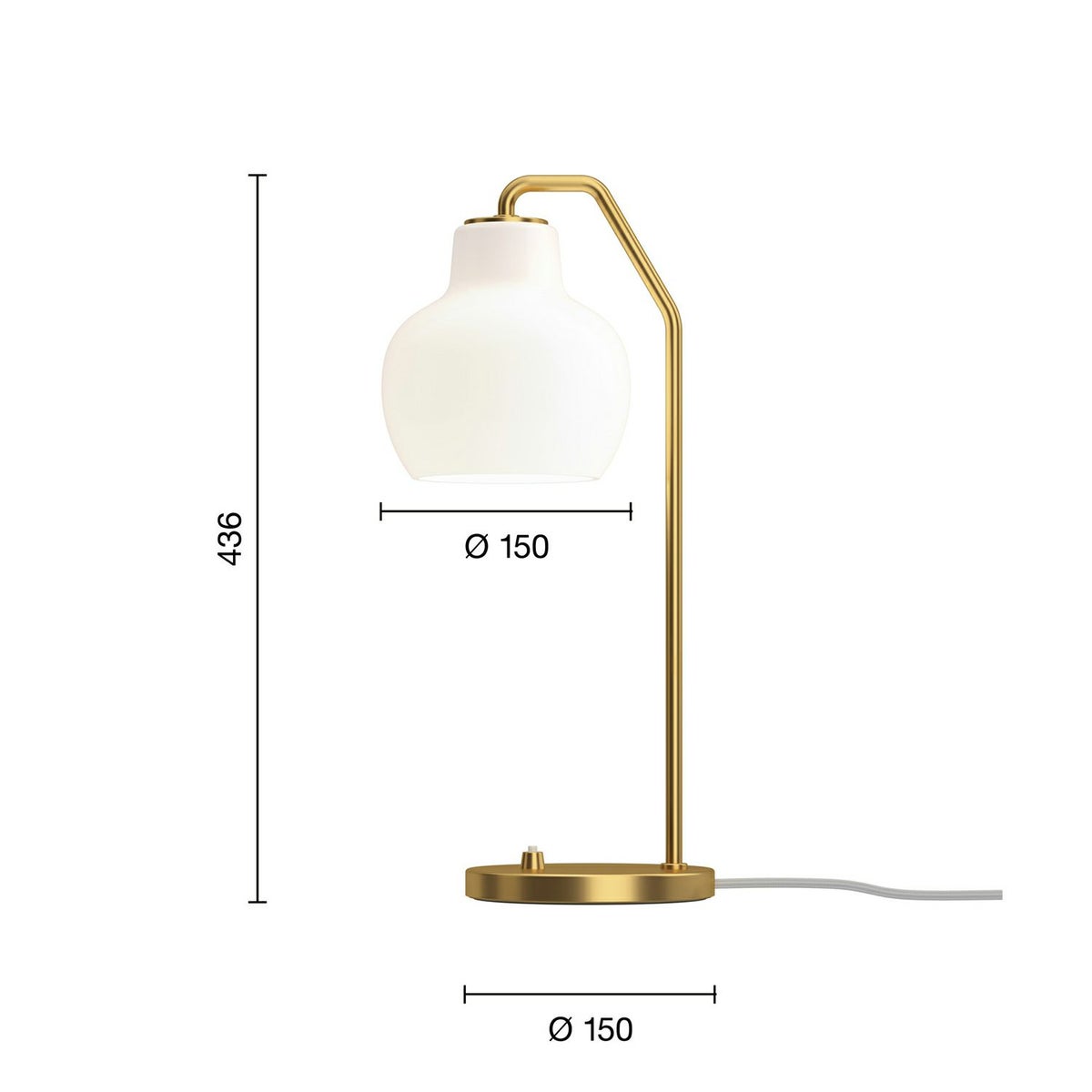 Louis Poulsen ルイスポールセン VL Ring Crown Table Lamp リングクラウン テーブルランプ Φ150 乳白ガラス デザイン：ヴィルヘルム・ラウリッツェン