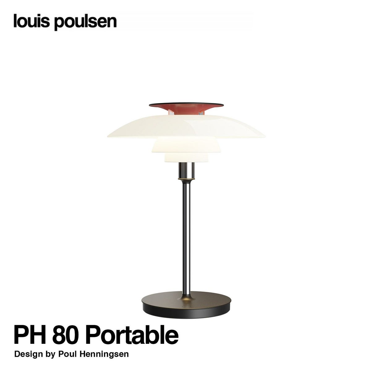 Louis Poulsen ルイスポールセン PH 80 Portable ポータブル LED テーブルランプ スタンドライト Φ230mm （シルヴァー・クローム） ポール・ヘニングセン