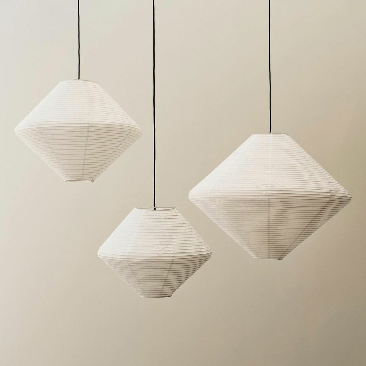 HAY ヘイ Paper Shade ペーパーシェード Diamond ダイヤモンド ペンダントランプ 照明 和紙 サイズ：3種類 デザイン：HAY コードセット付属