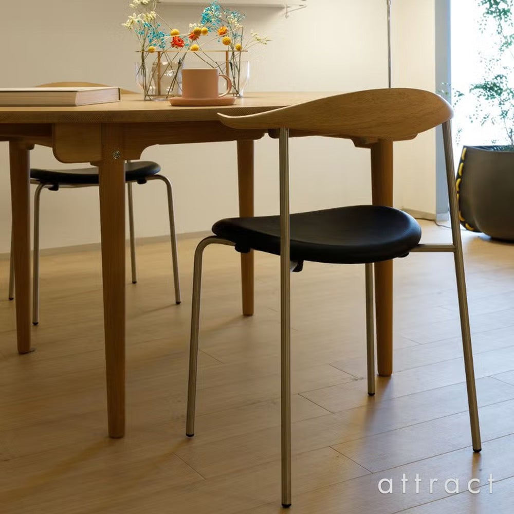 Carl Hansen & Son カール・ハンセン＆サン CH88P オーク （ソープフィニッシュ） ブラックフレーム 張座：レザー（Thor） デザイン：ハンス・J・ウェグナー