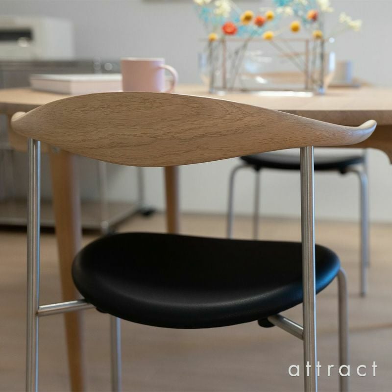 Carl Hansen & Son カール・ハンセン＆サン CH88P オーク （ソープフィニッシュ） ブラックフレーム 張座：レザー（Thor） デザイン：ハンス・J・ウェグナー