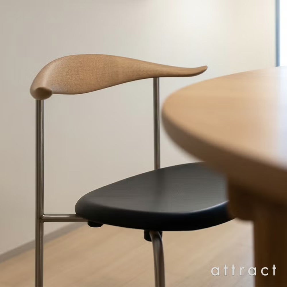 Carl Hansen & Son カール・ハンセン＆サン CH88P オーク （ソープフィニッシュ） ブラックフレーム 張座：レザー（Thor） デザイン：ハンス・J・ウェグナー