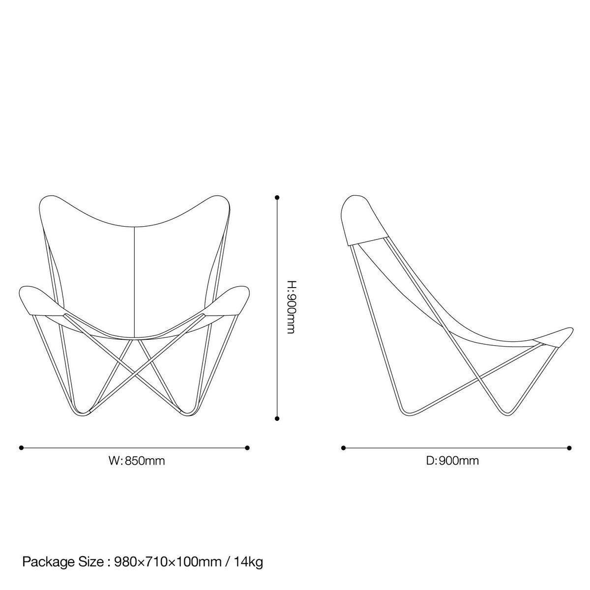 CUERO クエロ BKF Chair BKFチェア Butterfly Chair バタフライチェア iceland mariposa アイスランドマリポサ ラウンジチェア デザイン：アントニオ・ボネット、フアン・クルチャン、ホルヘ・フェラーリ=ハードイ