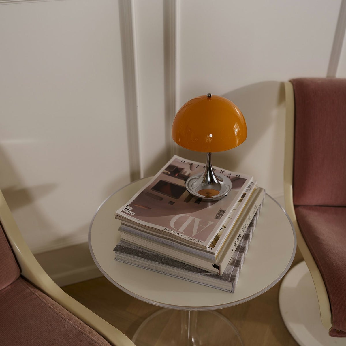 Louis Poulsen ルイスポールセン Panthella 160 Portable パンテラ 160 ポータブル （V3） テーブルランプ カラー：オパール・オレンジ クローム デザイン：ヴェルナー・パントン