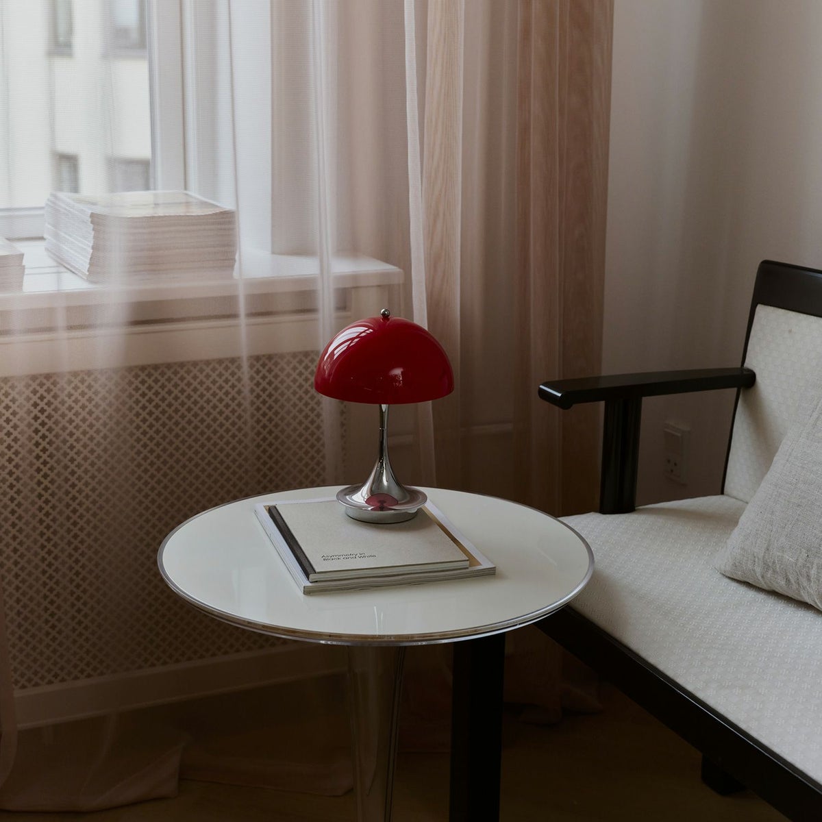 Louis Poulsen ルイスポールセン Panthella 160 Portable パンテラ 160 ポータブル （V3） テーブルランプ カラー：オパール・オレンジ クローム デザイン：ヴェルナー・パントン