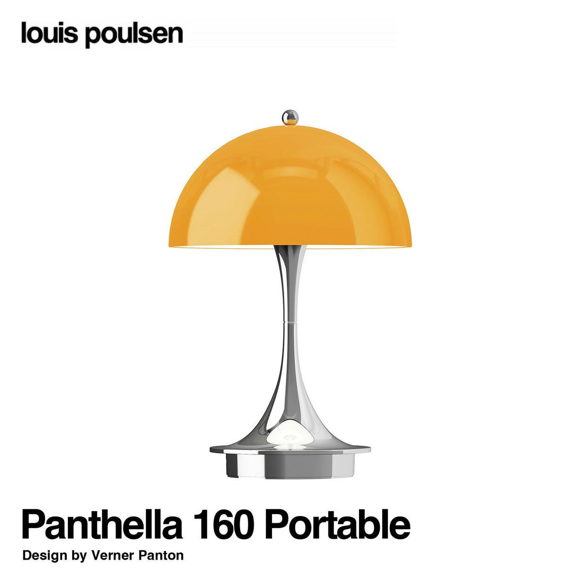 Louis Poulsen ルイスポールセン Panthella 160 Portable パンテラ 160 ポータブル （V3） テーブルランプ カラー：オパール・オレンジ クローム デザイン：ヴェルナー・パントン