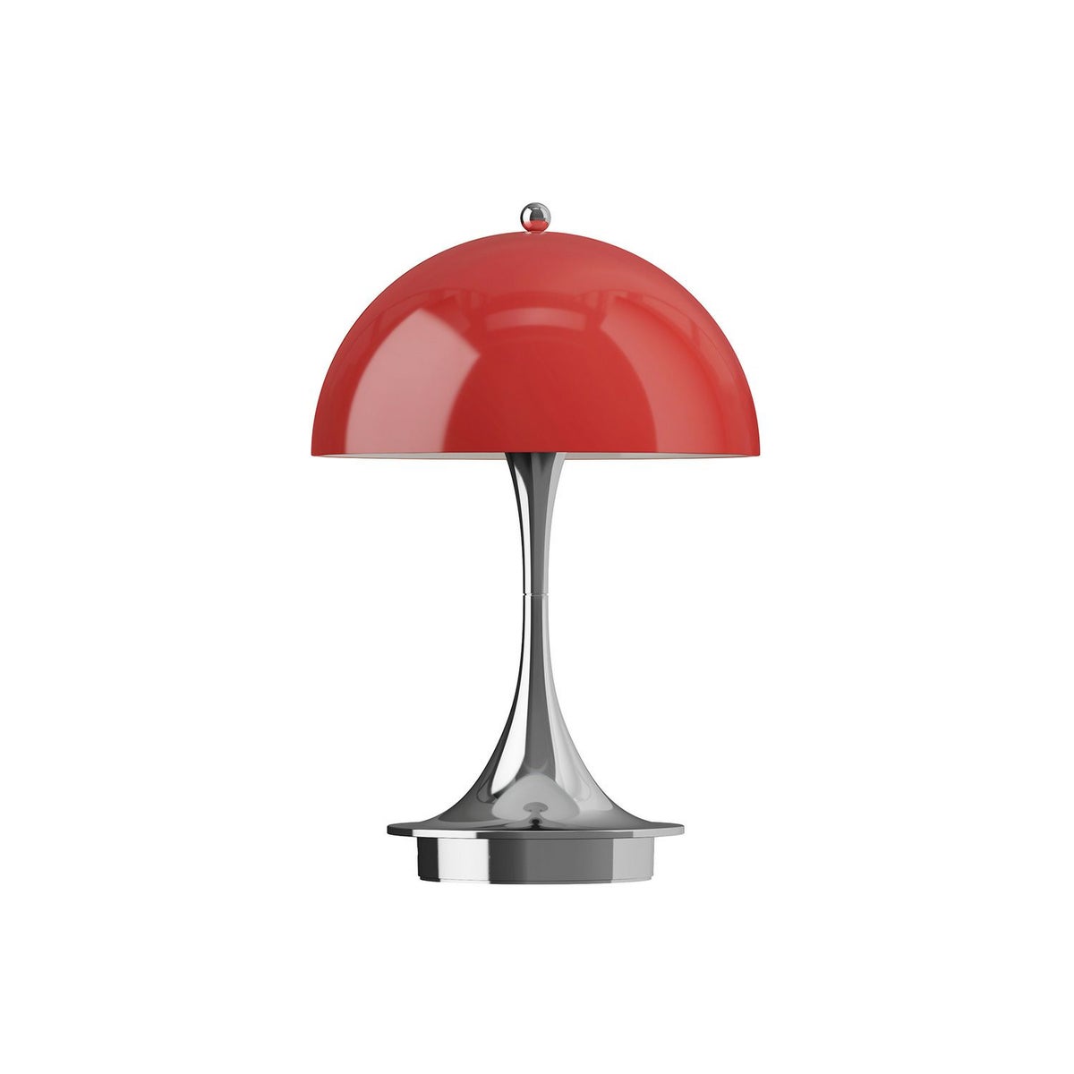Louis Poulsen ルイスポールセン Panthella 160 Portable パンテラ 160 ポータブル （V3） テーブルランプ カラー：オパール・レッド クローム デザイン：ヴェルナー・パントン