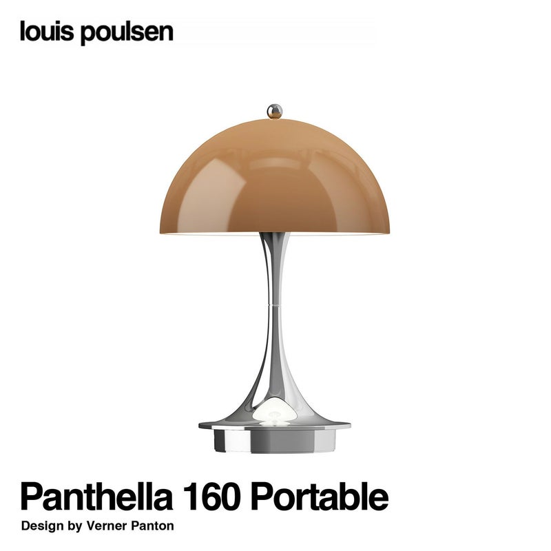 Louis Poulsen ルイスポールセン Panthella 160 Portable パンテラ 160 ポータブル （V3） テーブルランプ カラー：オパール・ブラウン クローム デザイン：ヴェルナー・パントン