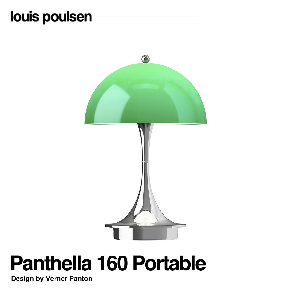 Louis Poulsen ルイスポールセン Panthella 160 Portable パンテラ 160 ポータブル （V3） テーブルランプ カラー：オパール・グリーン クローム デザイン：ヴェルナー・パン