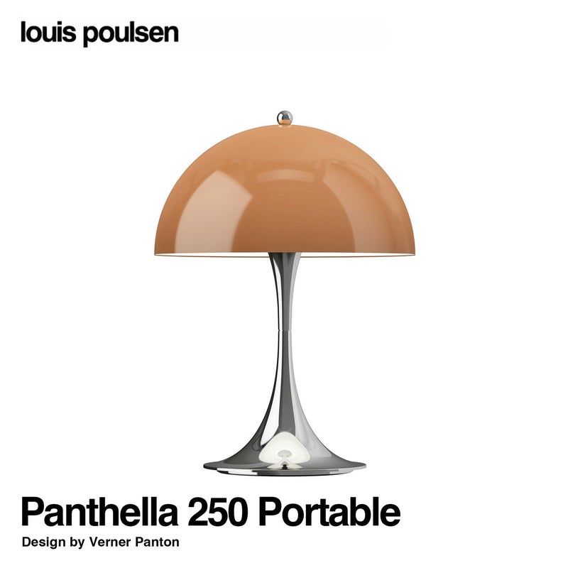 Louis Poulsen ルイスポールセン Panthella 250 Portable パンテラ 250 ポータブル テーブルランプ カラー：オパール・ブラウン クローム デザイン：ヴェルナー・パントン