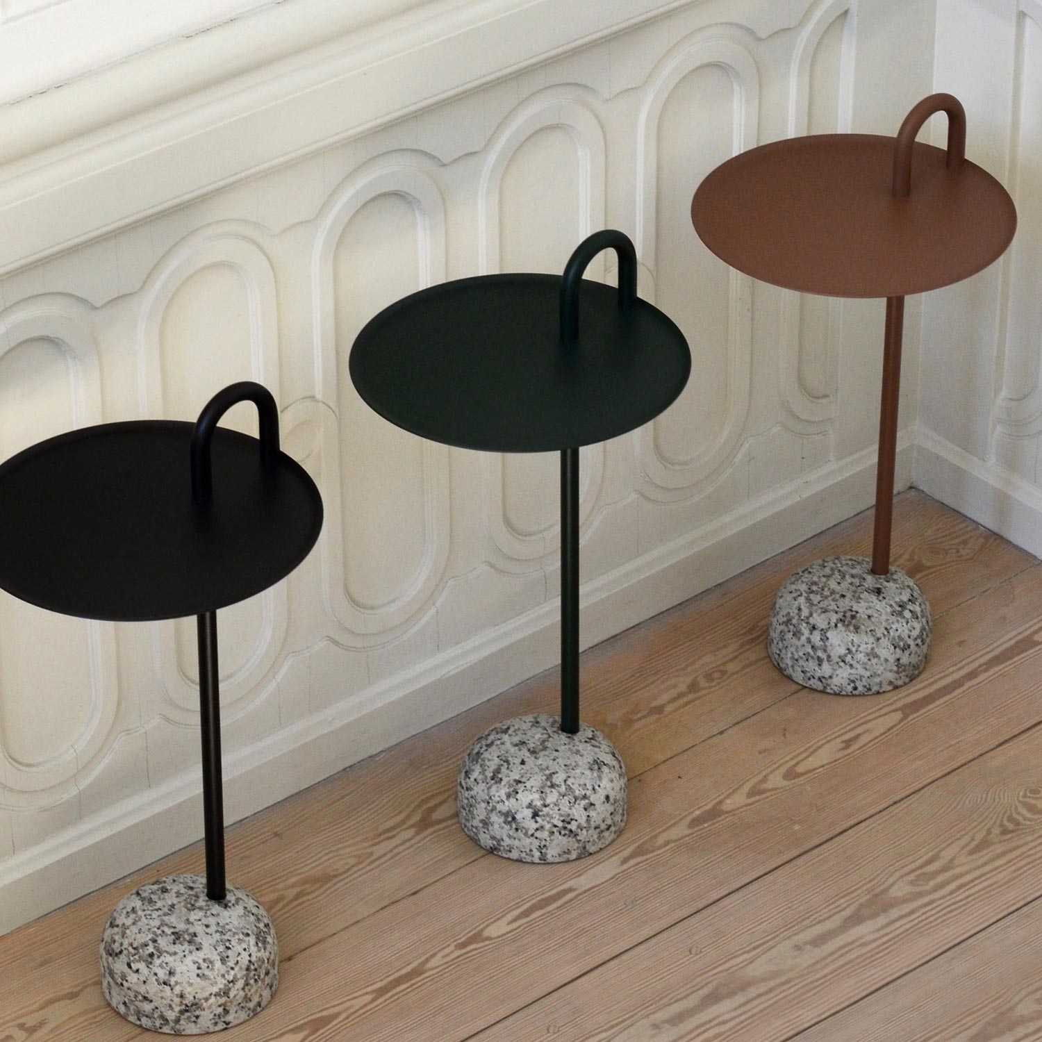 HAY ヘイ Bowler Table ボウラー テーブル Φ36cm スチール 花崗岩 ハンドル サイドテーブル デザイン：シェーン・シュネック