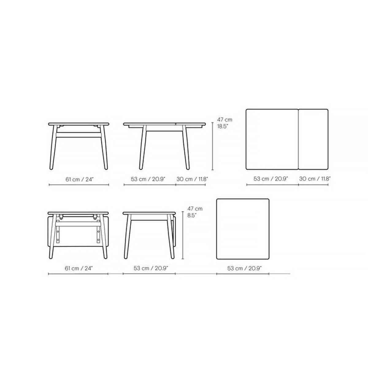 Carl Hansen & Son カール・ハンセン＆サン ND55 Coffee Table コーヒーテーブル 伸長式 拡張板付属 デザイン：ナナ・ディッツェル