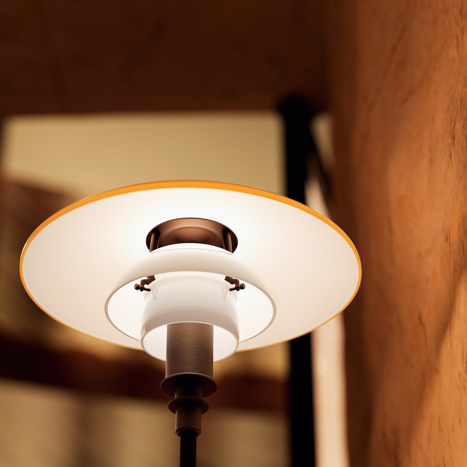 Louis Poulsen ルイスポールセン PH 3 1/2-2 1/2 Floor Lamp Centenary Edition フロアランプ センテナリー・エディション スタンドライト Φ330mm アンバー 琥珀色ガラス 真鍮エイジング加工 デザイン：ポール・ヘニングセン