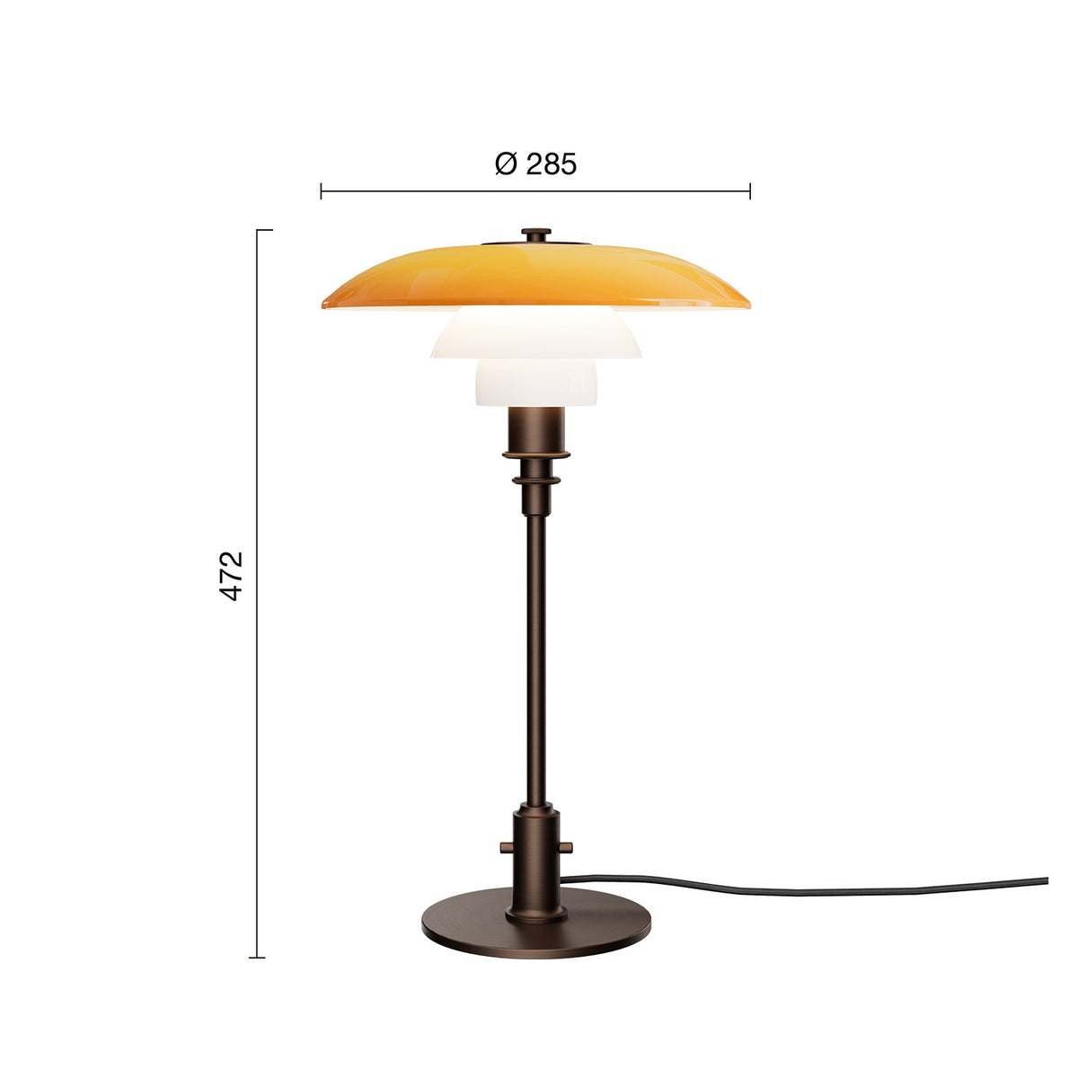 ouis Poulsen ルイスポールセン PH 3/2 Table Lamp Centenary Edition PH 3/2 テーブルランプ センテナリー・エディション スタンドライト Φ285mm アンバー 琥珀色ガラス 真鍮エイジング加工 デザイン：ポール・ヘニングセン