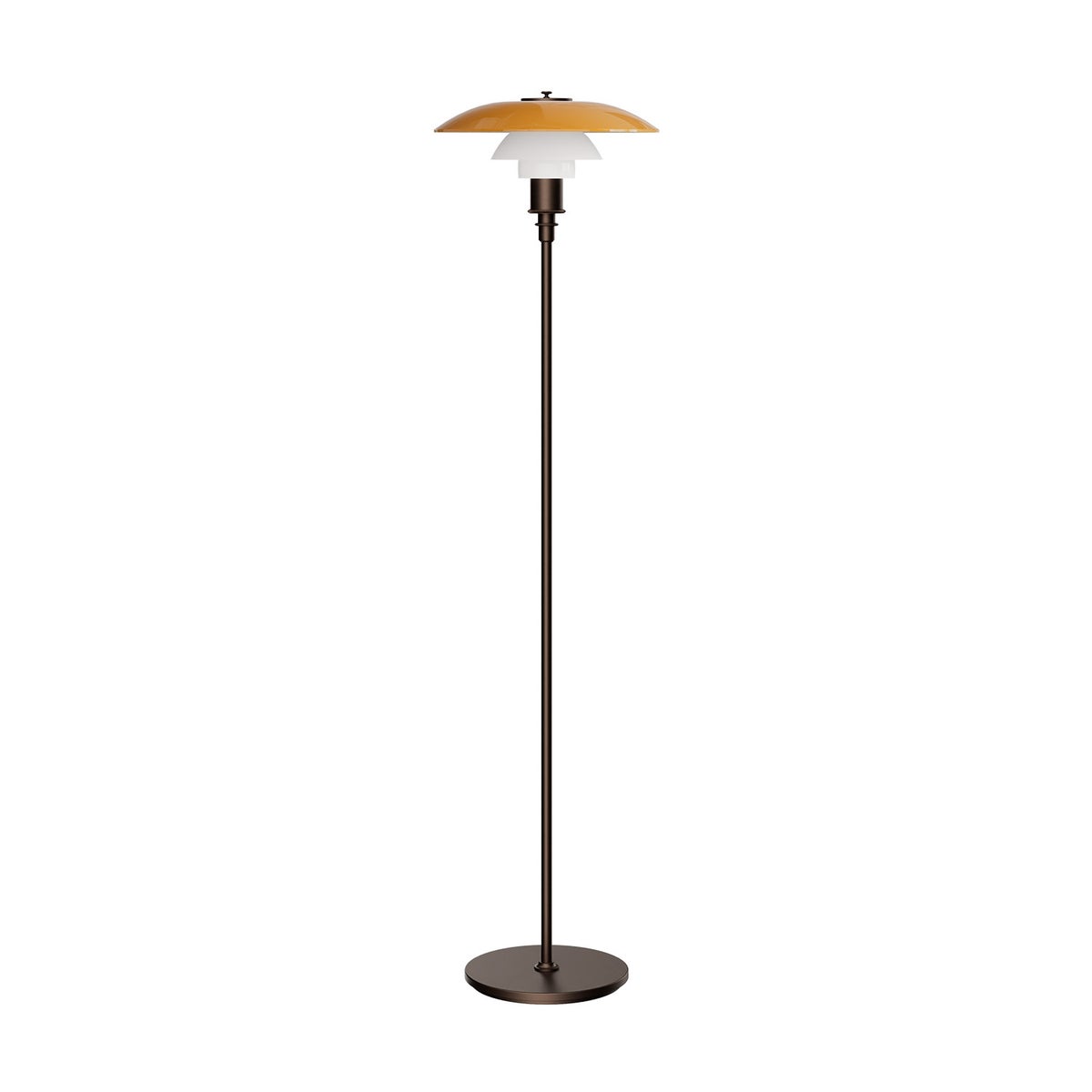 Louis Poulsen ルイスポールセン PH 3 1/2-2 1/2 Floor Lamp Centenary Edition フロアランプ センテナリー・エディション スタンドライト Φ330mm アンバー 琥珀色ガラス 真鍮エイジング加工 デザイン：ポール・ヘニングセン