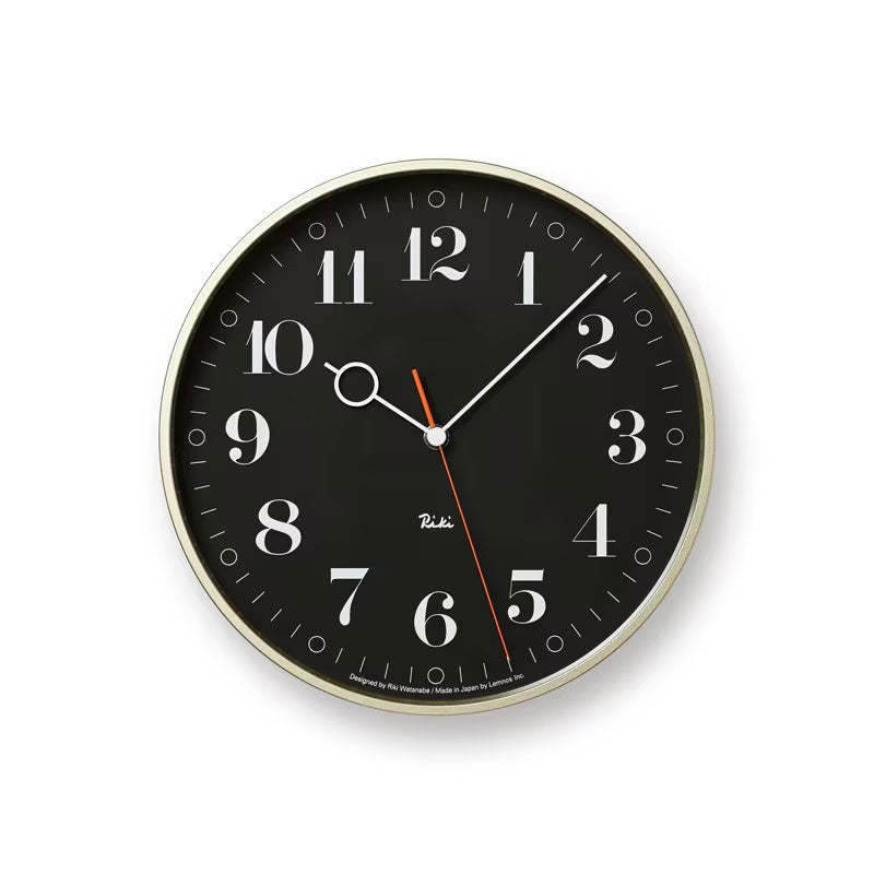 Lemnos レムノス RIKI RING CLOCK リキ リングクロック WR20-05 ウォールクロック 壁掛け時計 スイープセコンド Φ251mm カラー：2色 デザイン：渡辺 力