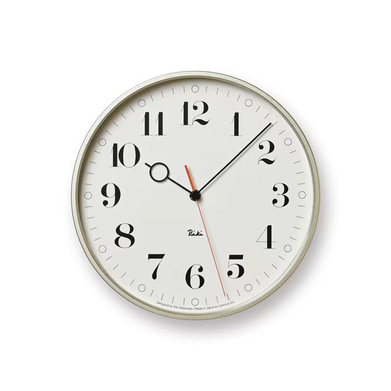 Lemnos レムノス RIKI RING CLOCK リキ リングクロック WR20-05 ウォールクロック 壁掛け時計 スイープセコンド Φ251mm カラー：2色 デザイン：渡辺 力