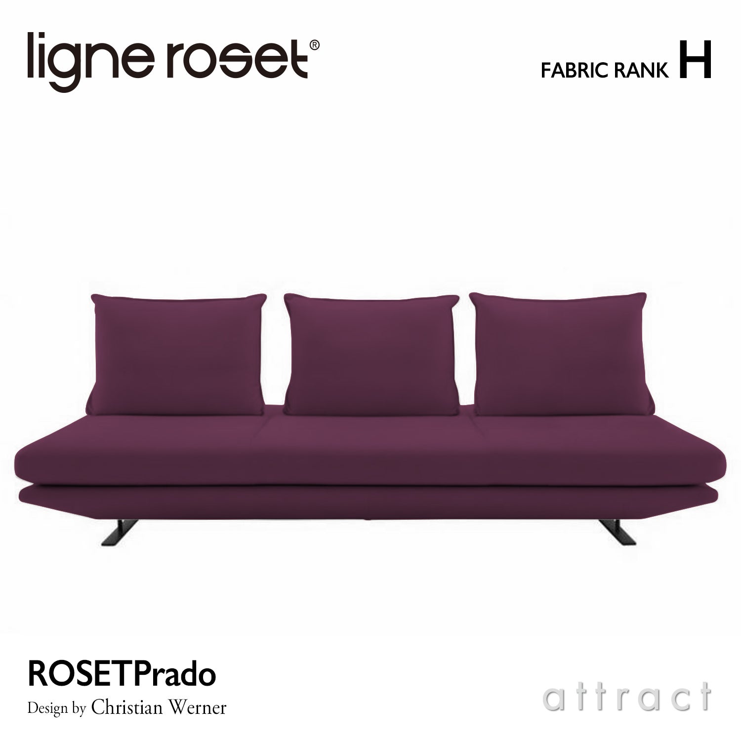 ligne roset リーン・ロゼ ROSETPrado ロゼプラド 3P ソファ 3人掛け