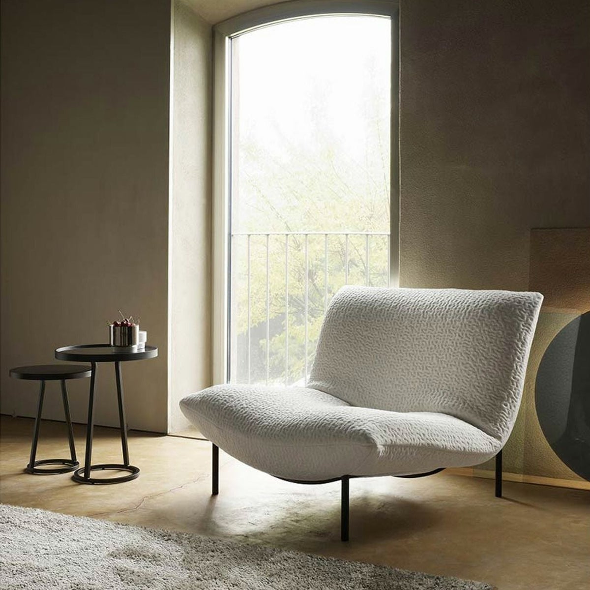 ligne roset リーン・ロゼ ROSETCalin type-2 ロゼカラン タイプ2 パフ オットマン ファブリック：Mランク（ウルトラスエード NU ヌー） ベース：スチールレッグ 張り込みタイプ デザイン：パスカル・ムールグ