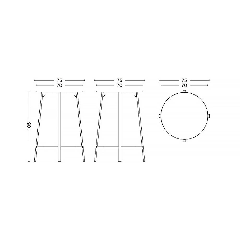 HAY ヘイ REVOLVER BAR TABLE リボルバー テーブル Φ70cm チェア カラー：3色 デザイン：レオン・ランスマイヤー