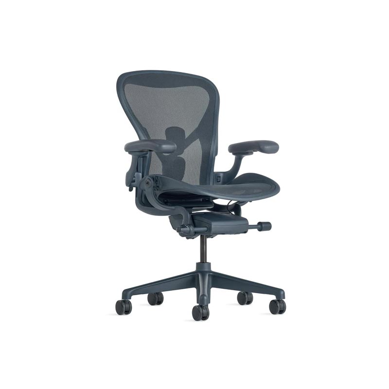 Herman Miller ハーマンミラー Aeron Chair アーロンチェア リマスタード Bサイズ ミディアム ナイトフォール ポスチャーフィット フル装備 （堅床・カーペット用ブレーキングキャスター） デザイン：ビル・スタンフ ＆ ドン・チャドウィック
