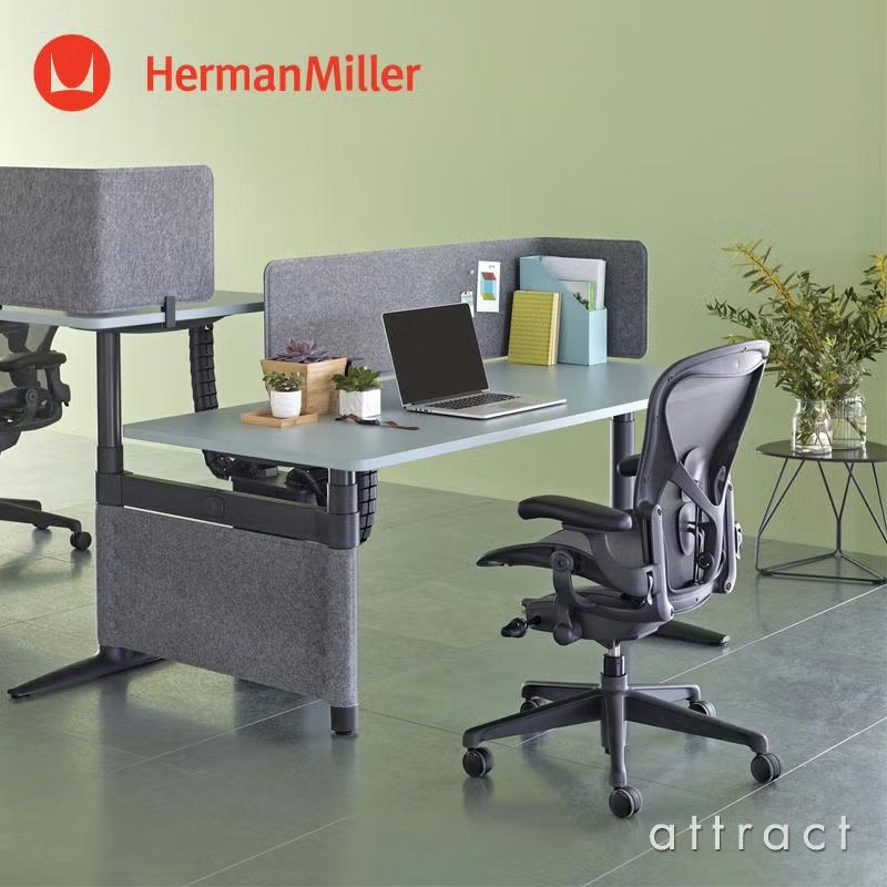 Herman Miller ハーマンミラー Aeron Chair アーロンチェア リマスタード Bサイズ ミディアム ナイトフォール ポスチャーフィット フル装備 （堅床・カーペット用ブレーキングキャスター） デザイン：ビル・スタンフ ＆ ドン・チャドウィック