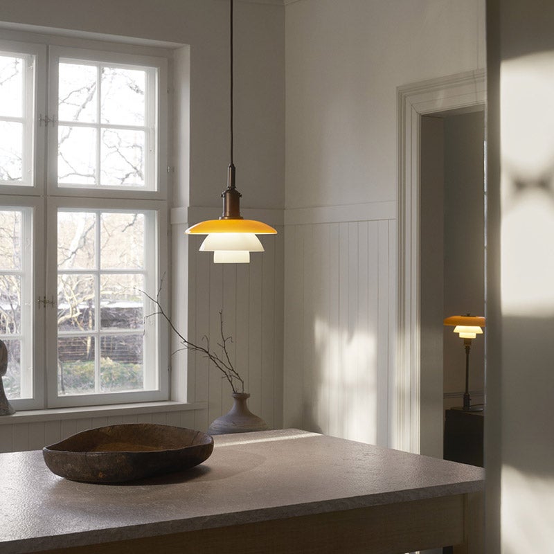Louis Poulsen ルイスポールセン PH 3/3 Pendnant Lamp Centenary Edition ペンダントランプ センテナリー・エディション Φ285mm アンバー 琥珀色ガラス 真鍮エイジング加工 デザイン：ポール・ヘニングセン
